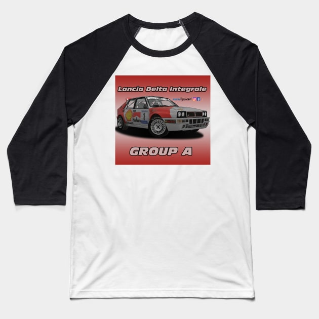 Lancia Delta Integrale Group A Baseball T-Shirt by PjesusArt